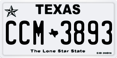 TX license plate CCM3893