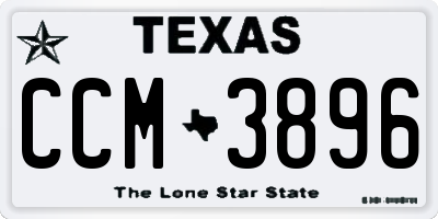 TX license plate CCM3896