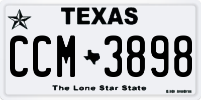 TX license plate CCM3898