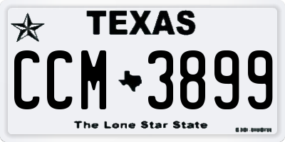 TX license plate CCM3899