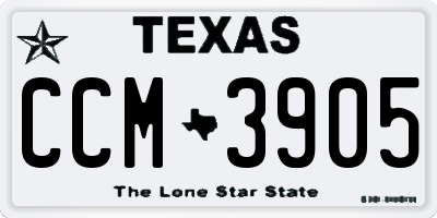 TX license plate CCM3905