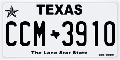 TX license plate CCM3910