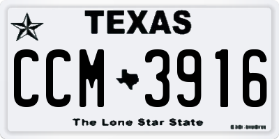 TX license plate CCM3916