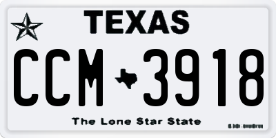 TX license plate CCM3918
