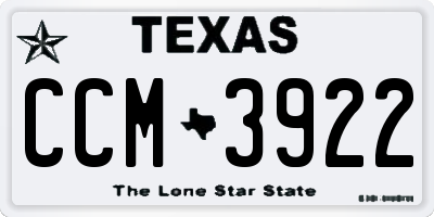TX license plate CCM3922