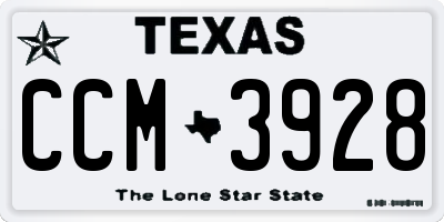 TX license plate CCM3928