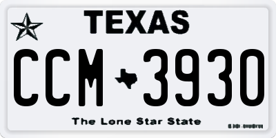 TX license plate CCM3930