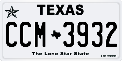 TX license plate CCM3932