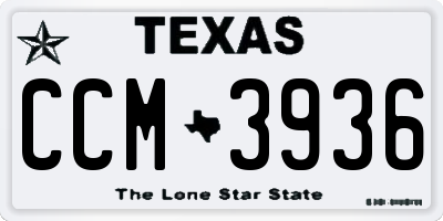 TX license plate CCM3936