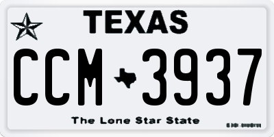 TX license plate CCM3937