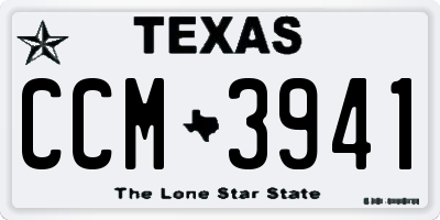 TX license plate CCM3941