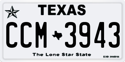 TX license plate CCM3943
