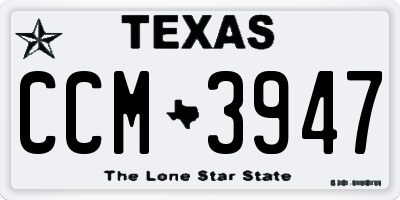 TX license plate CCM3947