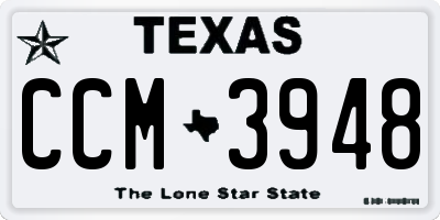 TX license plate CCM3948