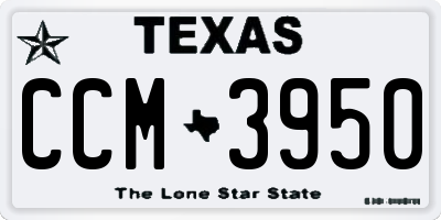 TX license plate CCM3950