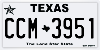 TX license plate CCM3951