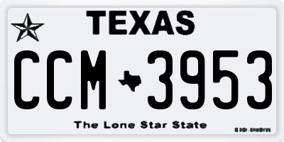 TX license plate CCM3953