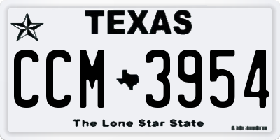TX license plate CCM3954