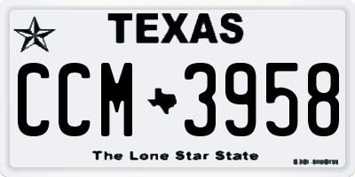 TX license plate CCM3958