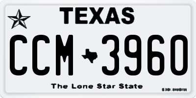 TX license plate CCM3960