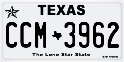TX license plate CCM3962