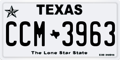 TX license plate CCM3963