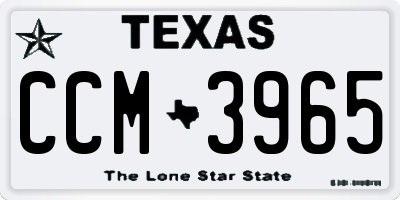 TX license plate CCM3965