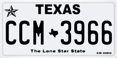 TX license plate CCM3966