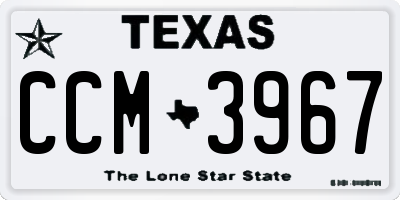TX license plate CCM3967