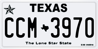TX license plate CCM3970