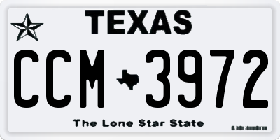 TX license plate CCM3972