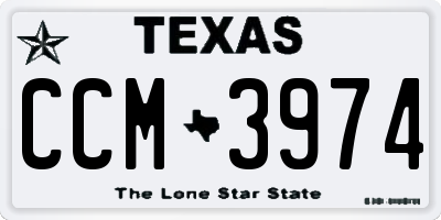TX license plate CCM3974