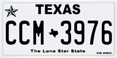 TX license plate CCM3976