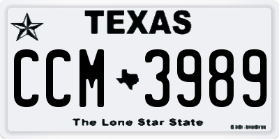 TX license plate CCM3989