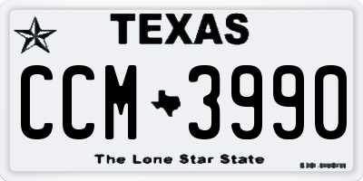 TX license plate CCM3990
