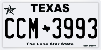 TX license plate CCM3993