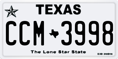 TX license plate CCM3998