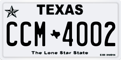 TX license plate CCM4002