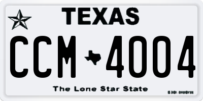 TX license plate CCM4004