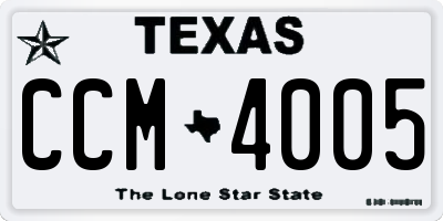 TX license plate CCM4005