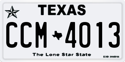 TX license plate CCM4013