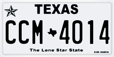 TX license plate CCM4014