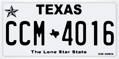 TX license plate CCM4016