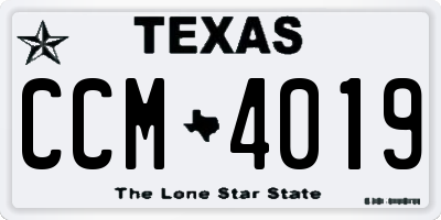 TX license plate CCM4019