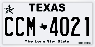 TX license plate CCM4021