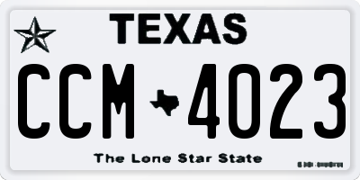 TX license plate CCM4023