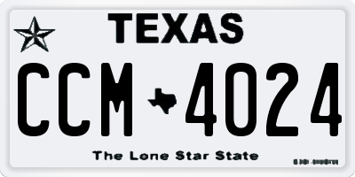 TX license plate CCM4024