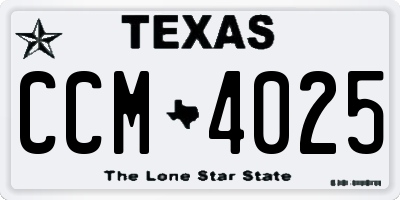 TX license plate CCM4025