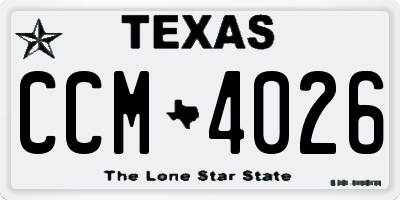 TX license plate CCM4026