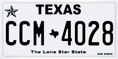 TX license plate CCM4028